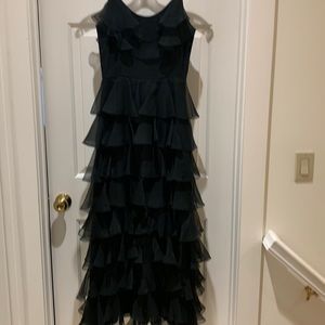 Black ruffle layers cocktail dress size 6
